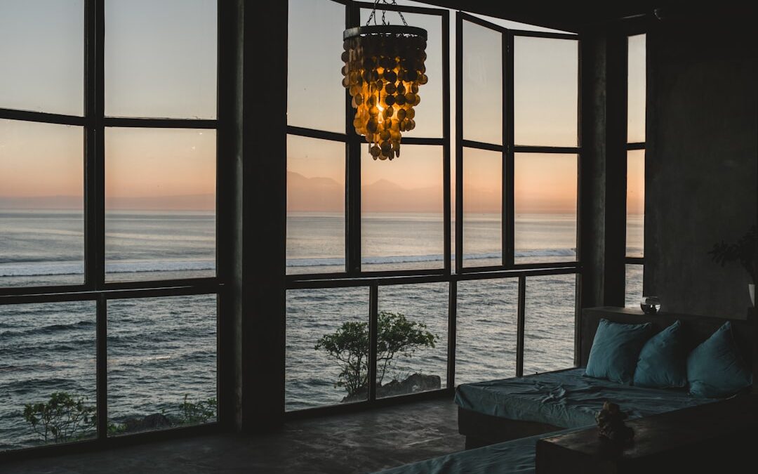 ceiling fan in a modern coastal Florida living room - ceiling fan installation benefits for florida homes