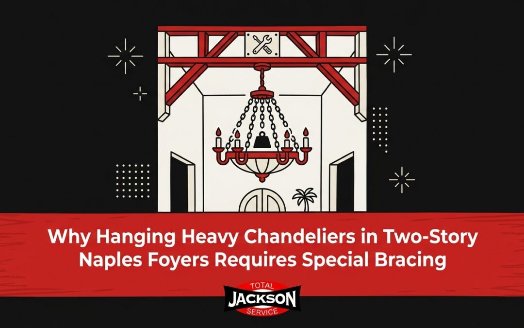 Why Hanging Heavy Chandeliers in Two-Story Naples Foyers Requires Special Bracing