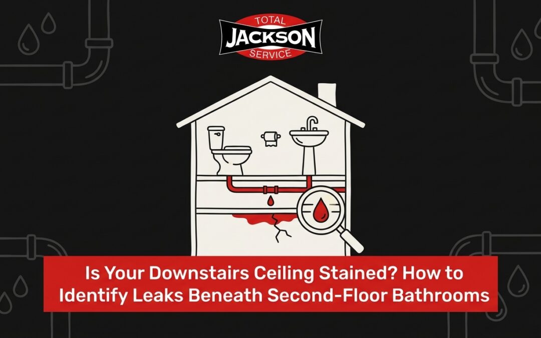 Identifying the Source of Ceiling Water Stains Beneath Second-Floor Bathrooms